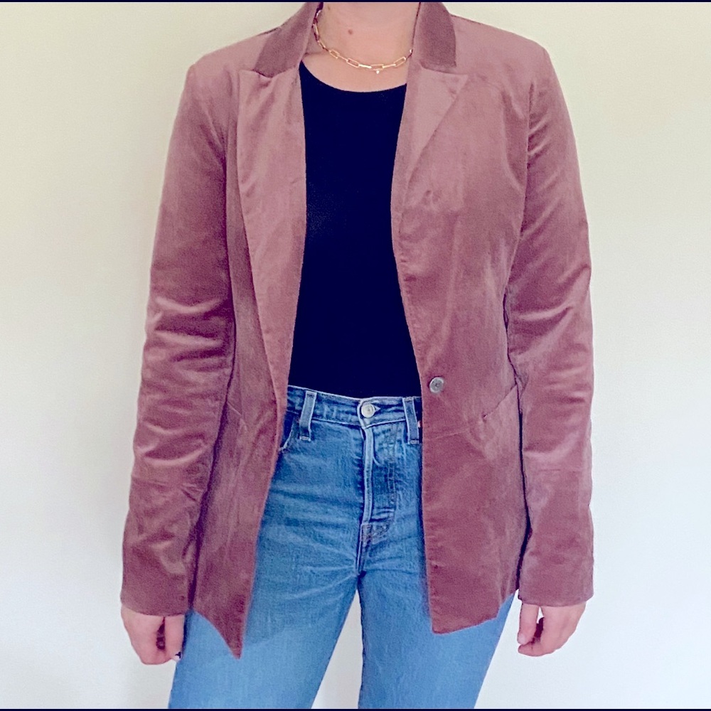 J. Brand Velvet Denise Blazer in Warm Sable, NWT